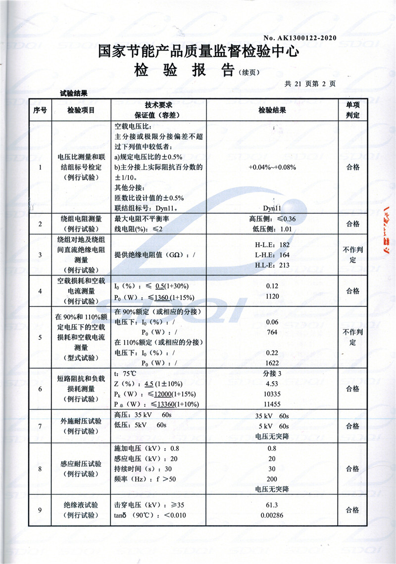 高低压试验报告-S11-1250云城云城云城油浸式变压器-2.jpg